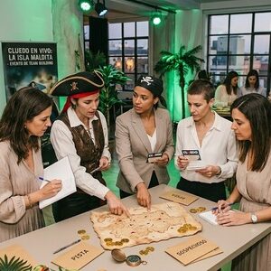 Actividad de misterio para empresas Cluedo La Isla Maldita, una experiencia de team building llena de enigmas y estrategia.